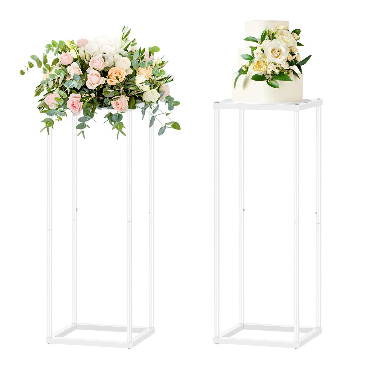 2pcs 23.6in Wedding Centerpieces for Tables with Mesh Plates for Party, Weddings